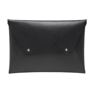 Tribe Alive Black Envelope Clutch Vegan Leather NEW
